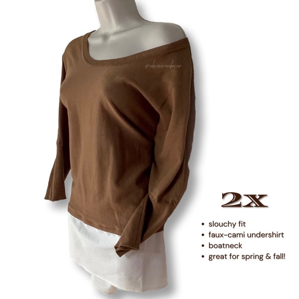 Slouchy Brown Sweater Top